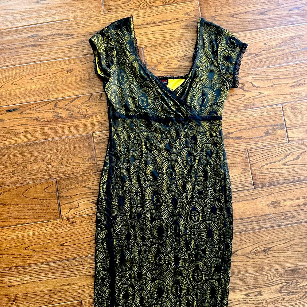 Black and Yellow Spiderweb Dress